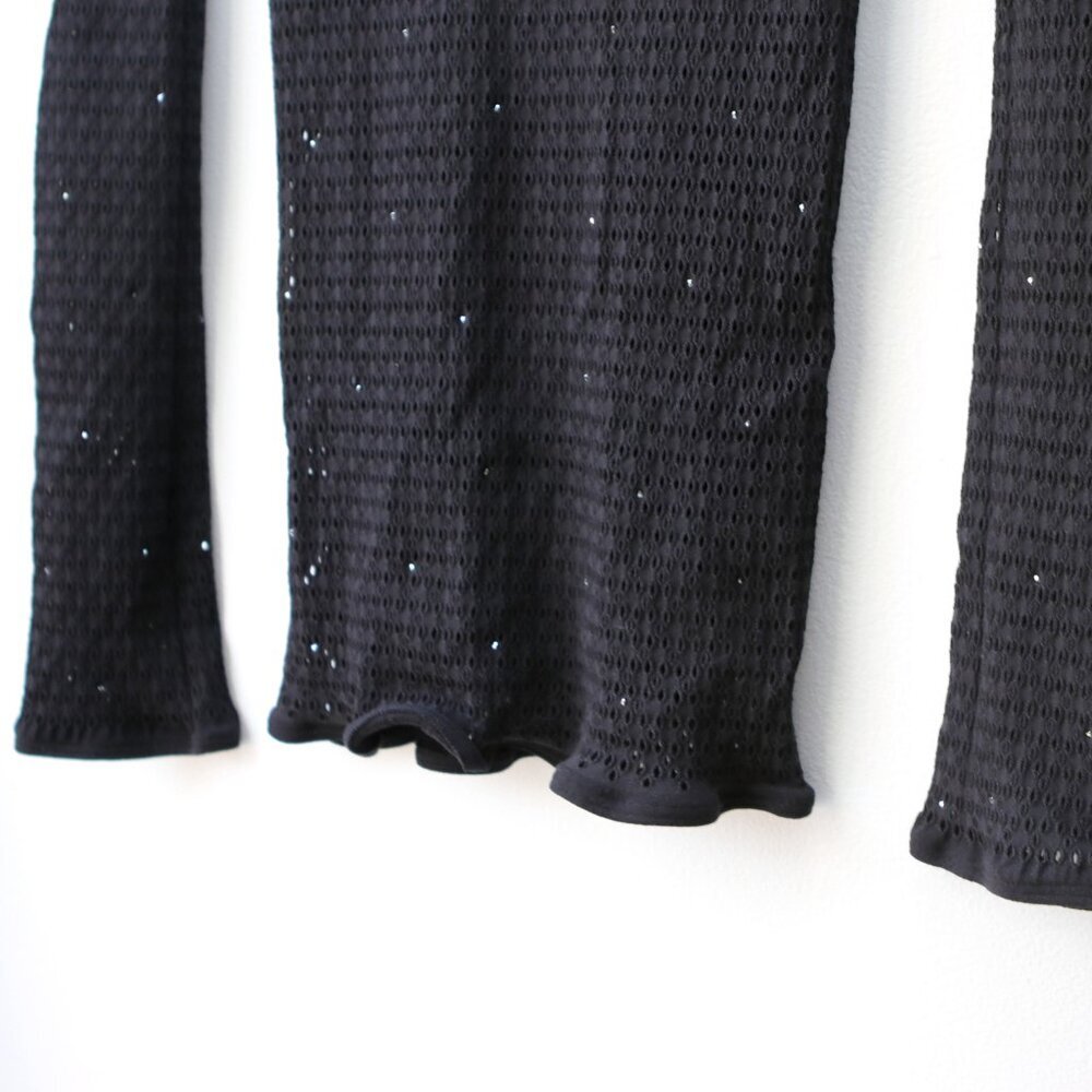 Wolford JEANNE Wool Mesh Pullover Swarovski Elements Black Crystals Sweater NEW - Picture 11 of 12